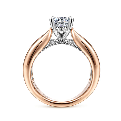 Bebe - 14K White-Rose Gold Wide Band Round Diamond Engagement Ring - 1 ct - Shot 2