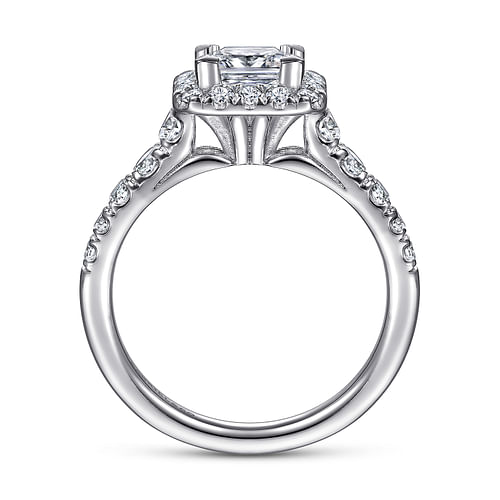 Beckett - 14K White Gold Princess Halo Diamond Engagement Ring - 0.7 ct - Shot 2