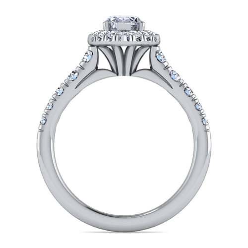 Beckett - Platinum Marquise Halo Diamond Engagement Ring - 0.68 ct - Shot 2