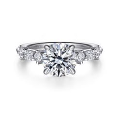 14K White Gold Round Diamond Engagement Ring