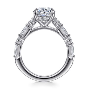 Belle - 14K White Gold Round Diamond Engagement Ring
