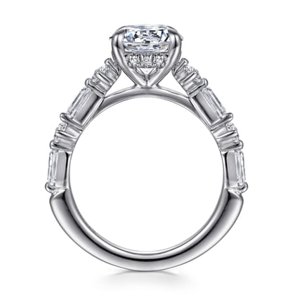 Belle - 14K White Gold Round Diamond Engagement Ring