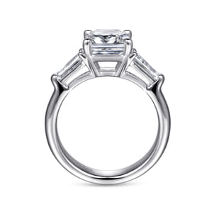 Belma - 14K White Gold Emerald Cut Diamond Channel Set Engagement Ring
