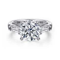 Belma - 14K White Gold Round Diamond Channel Set Engagement Ring