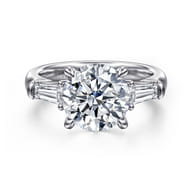 Belma - 14K White Gold Round Diamond Channel Set Engagement Ring