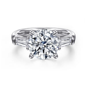 Belma - 14K White Gold Round Diamond Channel Set Engagement Ring