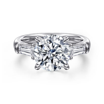 Belma - 14K White Gold Round Diamond Channel Set Engagement Ring