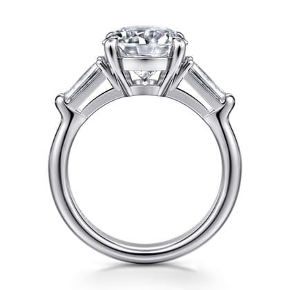 Belma - 14K White Gold Round Diamond Channel Set Engagement Ring