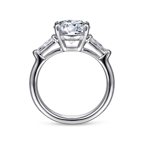 Belma - 18K White Gold Round Three Stone Diamond Engagement Ring - 0.5 ct - Shot 2