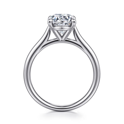 Bena - 14K White Gold Oval Solitaire Diamond Engagement Ring