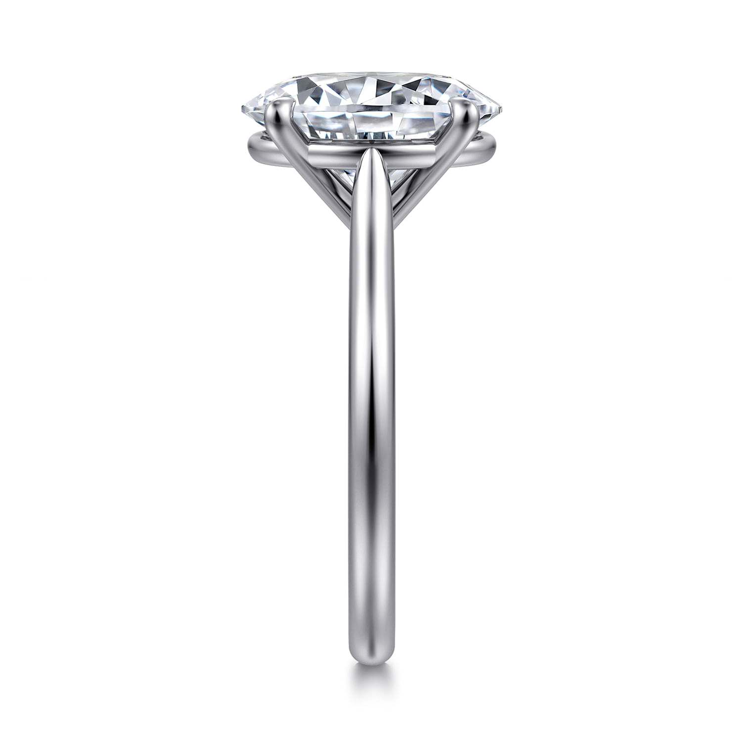 Bena - 14K White Gold Oval Solitaire Diamond Engagement Ring