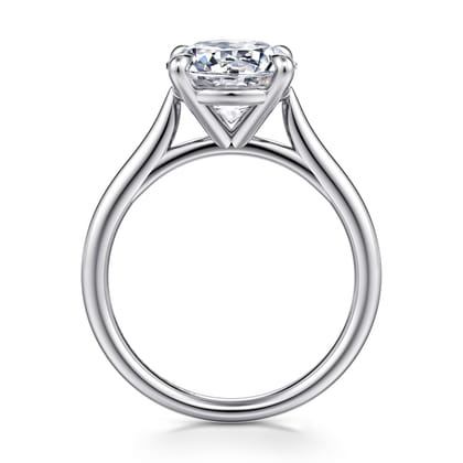 Bena - 14K White Gold Round Solitaire Diamond Engagement Ring