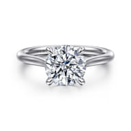 Bena - 14K White Gold Round Solitaire Diamond Engagement Ring