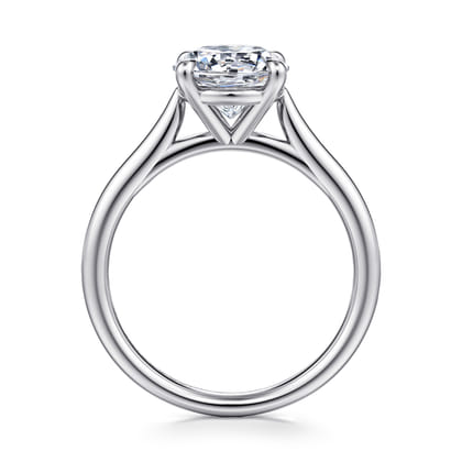Bena - 14K White Gold Round Solitaire Diamond Engagement Ring