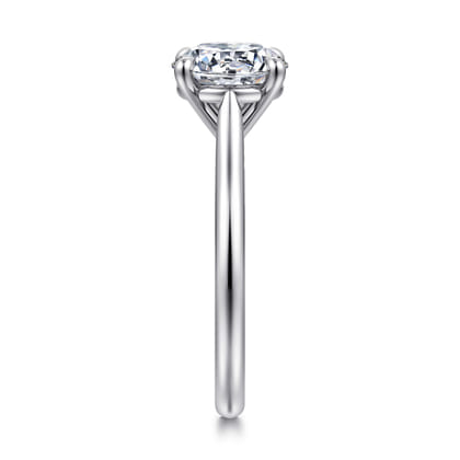 Bena - 14K White Gold Round Solitaire Diamond Engagement Ring