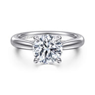 Bena - 14K White Gold Round Solitaire Diamond Engagement Ring