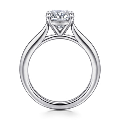 Bena - 14K White Gold Round Solitaire Diamond Engagement Ring
