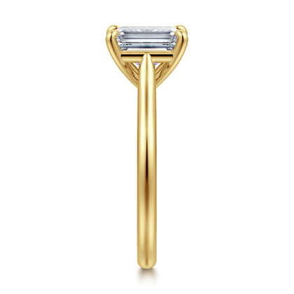 Bena - 14K Yellow Gold Emerald Cut Solitaire Diamond Engagement Ring