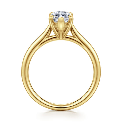 Bena - 14K Yellow Gold Marquise Shape Solitaire Diamond Engagement Ring