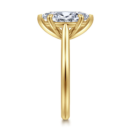 Bena - 14K Yellow Gold Marquise Shape Solitaire Diamond Engagement Ring
