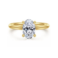 Bena - 14K Yellow Gold Oval Solitaire Diamond Engagement Ring