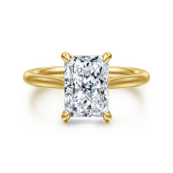 Bena - 14K Yellow Gold Radiant Cut Solitaire Diamond Engagement Ring