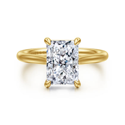 Bena - 14K Yellow Gold Radiant Cut Solitaire Diamond Engagement Ring