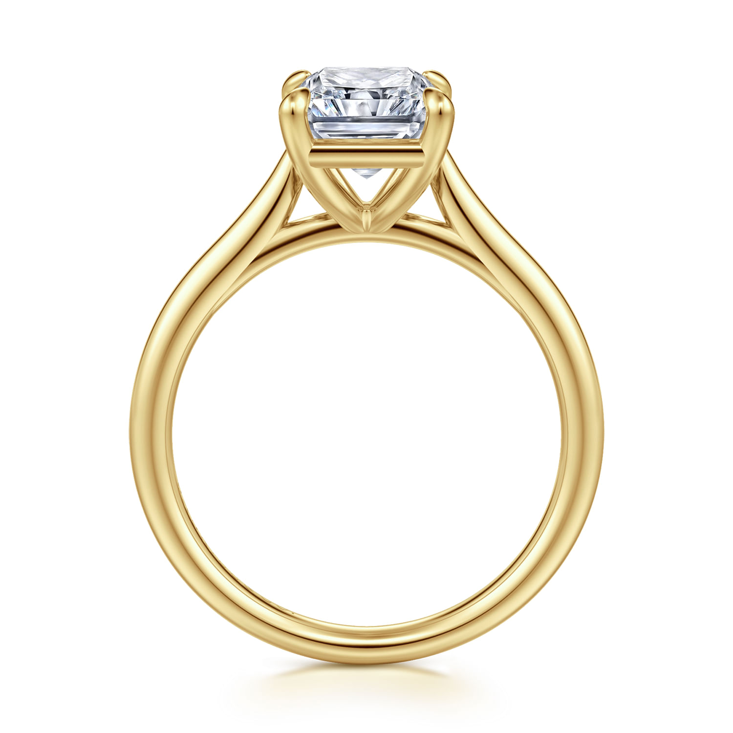 Bena - 14K Yellow Gold Radiant Cut Solitaire Diamond Engagement Ring