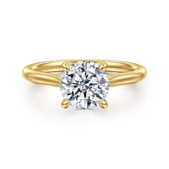 Bena - 14K Yellow Gold Round Solitaire Diamond Engagement Ring