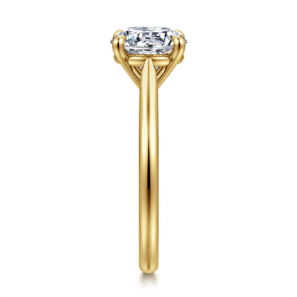 Bena - 14K Yellow Gold Round Solitaire Diamond Engagement Ring