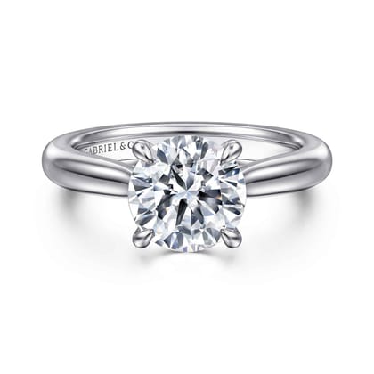 Bena - Platinum Round Solitaire Diamond Engagement Ring