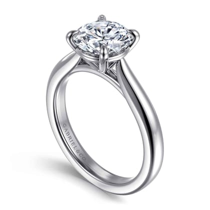 Bena - Platinum Round Solitaire Diamond Engagement Ring