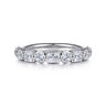 Fancy Wedding Ring in 14k White Gold with Princess Cut Natural Diamond at Gabriel & Co.