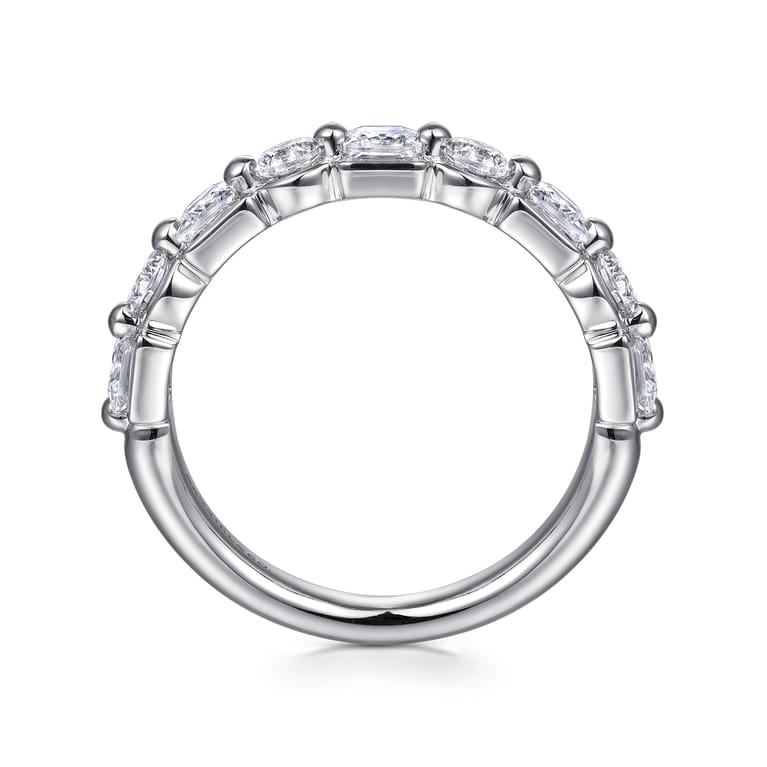 Fancy Wedding Ring in 14k White Gold with Princess Cut Natural Diamond at Gabriel & Co. - Shot 2