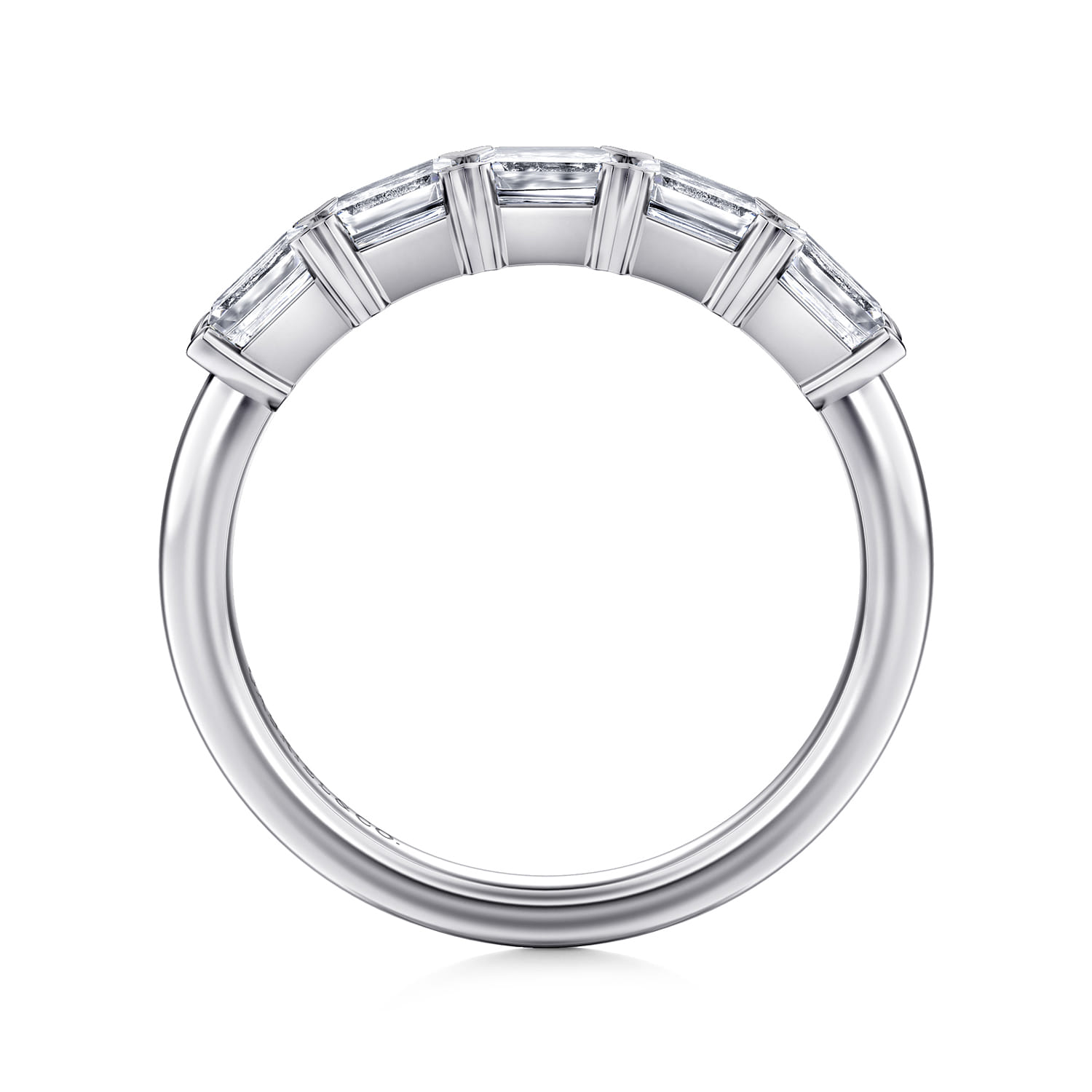 Straight Wedding Ring in 14k White Gold with  Natural Diamond at Gabriel & Co. - Shot 2