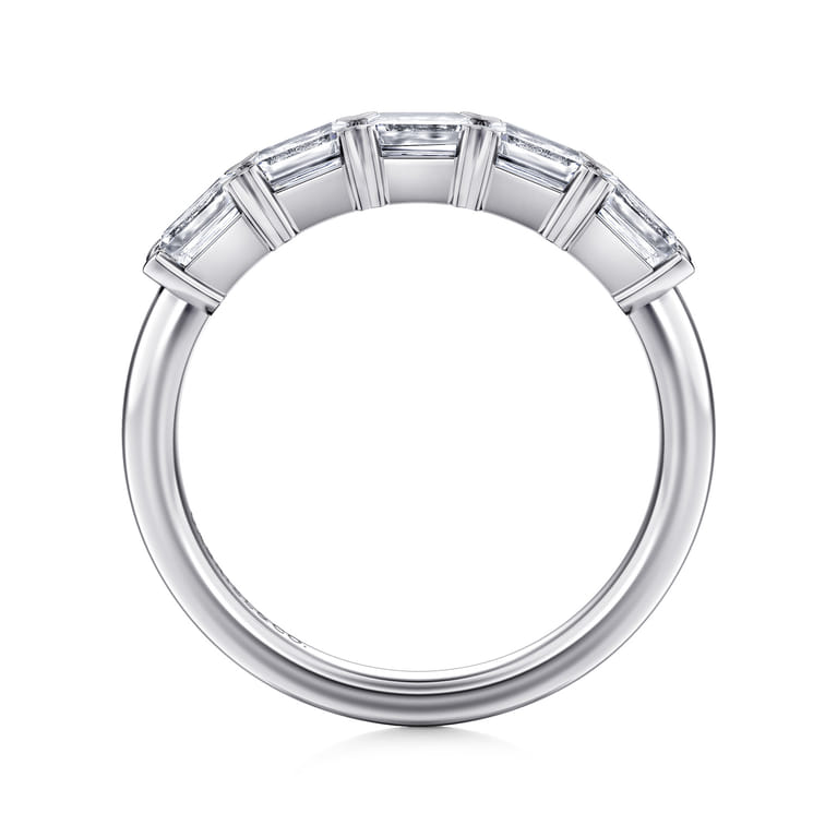 Straight Wedding Ring in 14k White Gold with  Natural Diamond at Gabriel & Co. - Shot 2