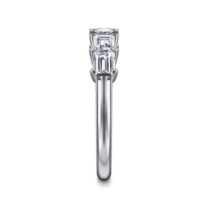 Berta - 14K White Gold Emerald Cut Diamond Anniversary Band