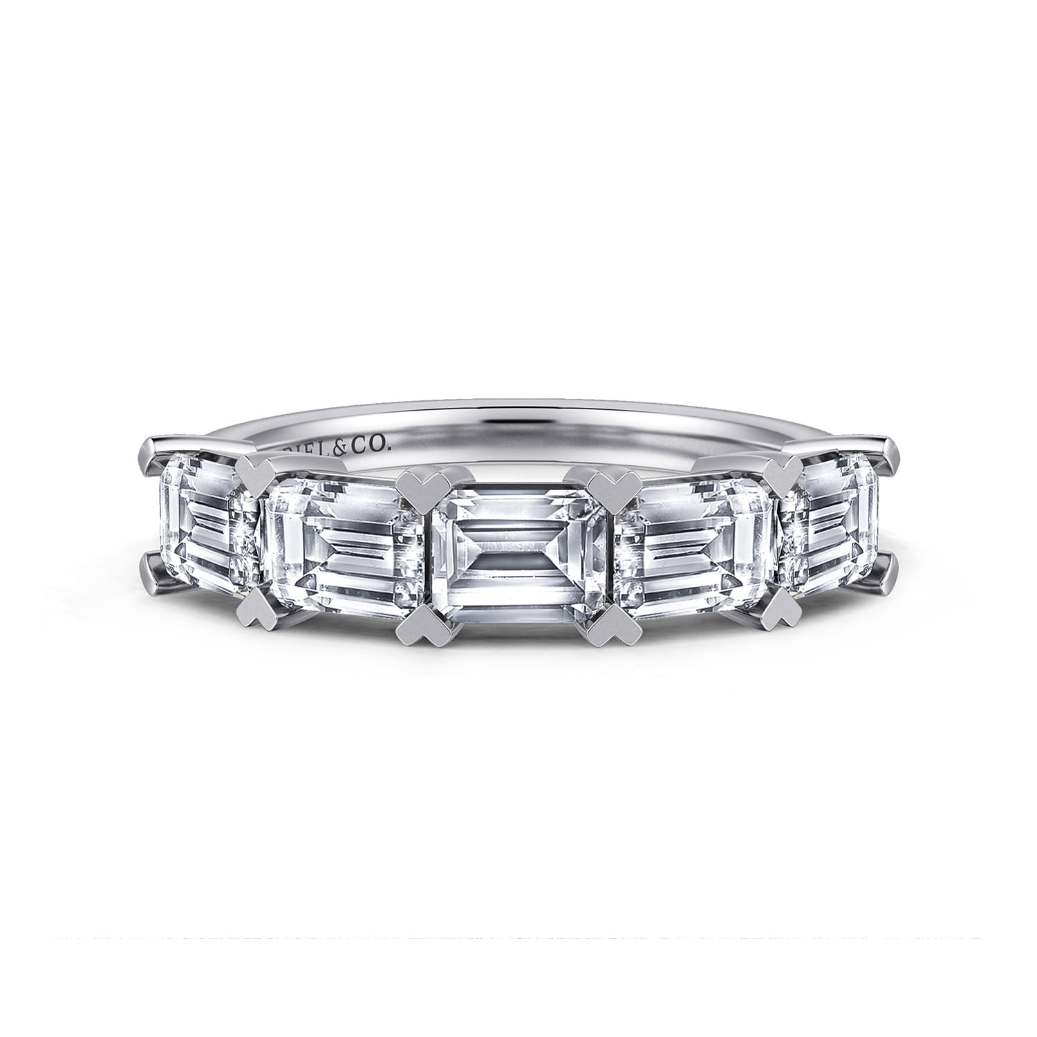 Straight Wedding Ring in 14k White Gold with  Natural Diamond at Gabriel & Co. - Shot 1
