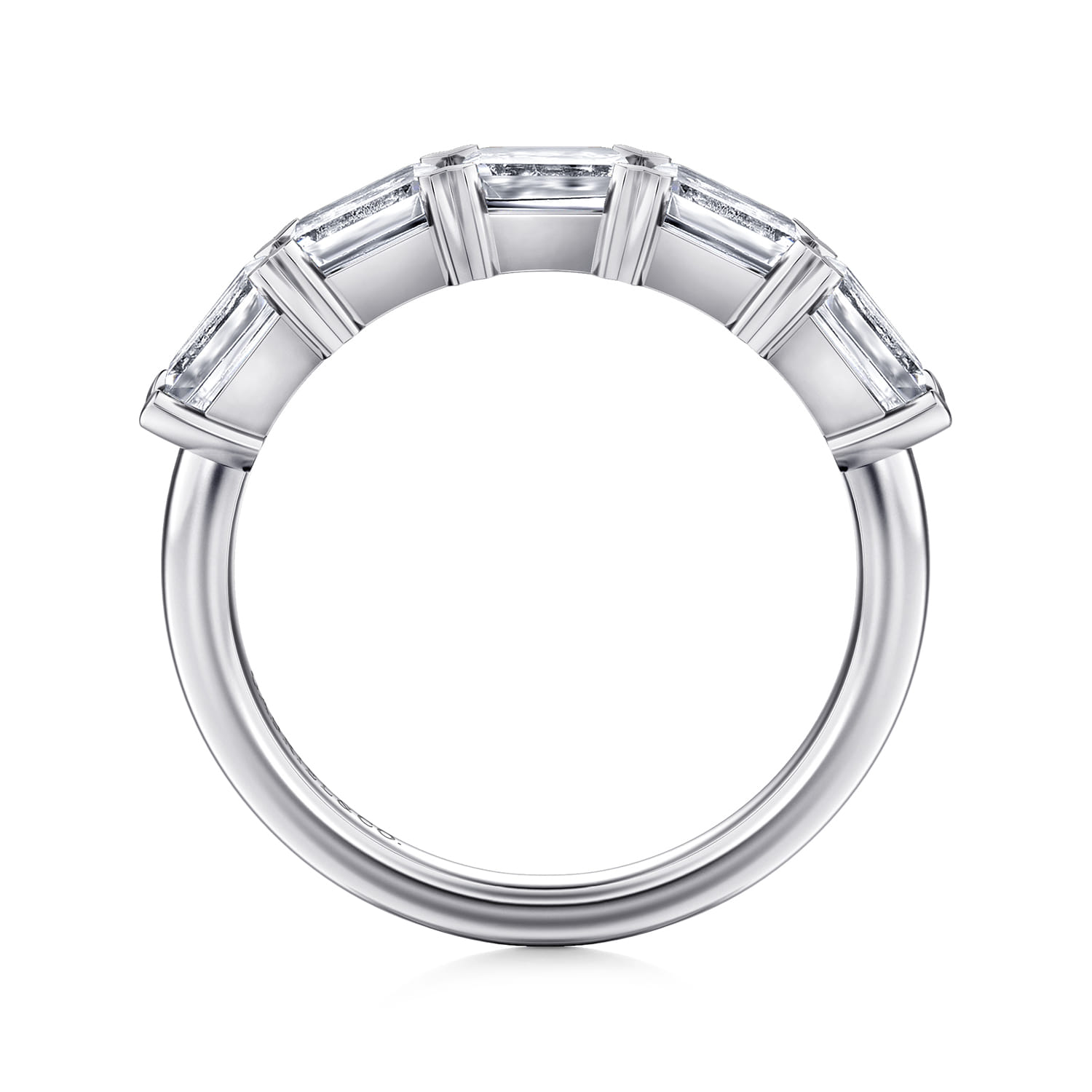 Straight Wedding Ring in 14k White Gold with  Natural Diamond at Gabriel & Co. - Shot 2