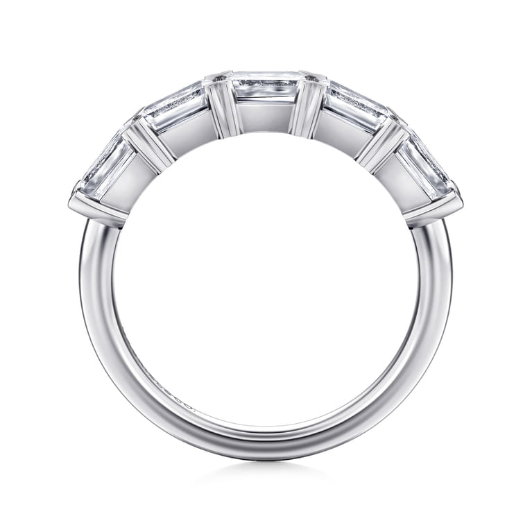 Straight Wedding Ring in 14k White Gold with  Natural Diamond at Gabriel & Co. - Shot 2