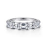 Fancy Wedding Ring in 14k White Gold with Emerald Cut Natural Diamond at Gabriel & Co.