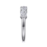 Fancy Wedding Ring in 14k White Gold with Emerald Cut Natural Diamond at Gabriel & Co.