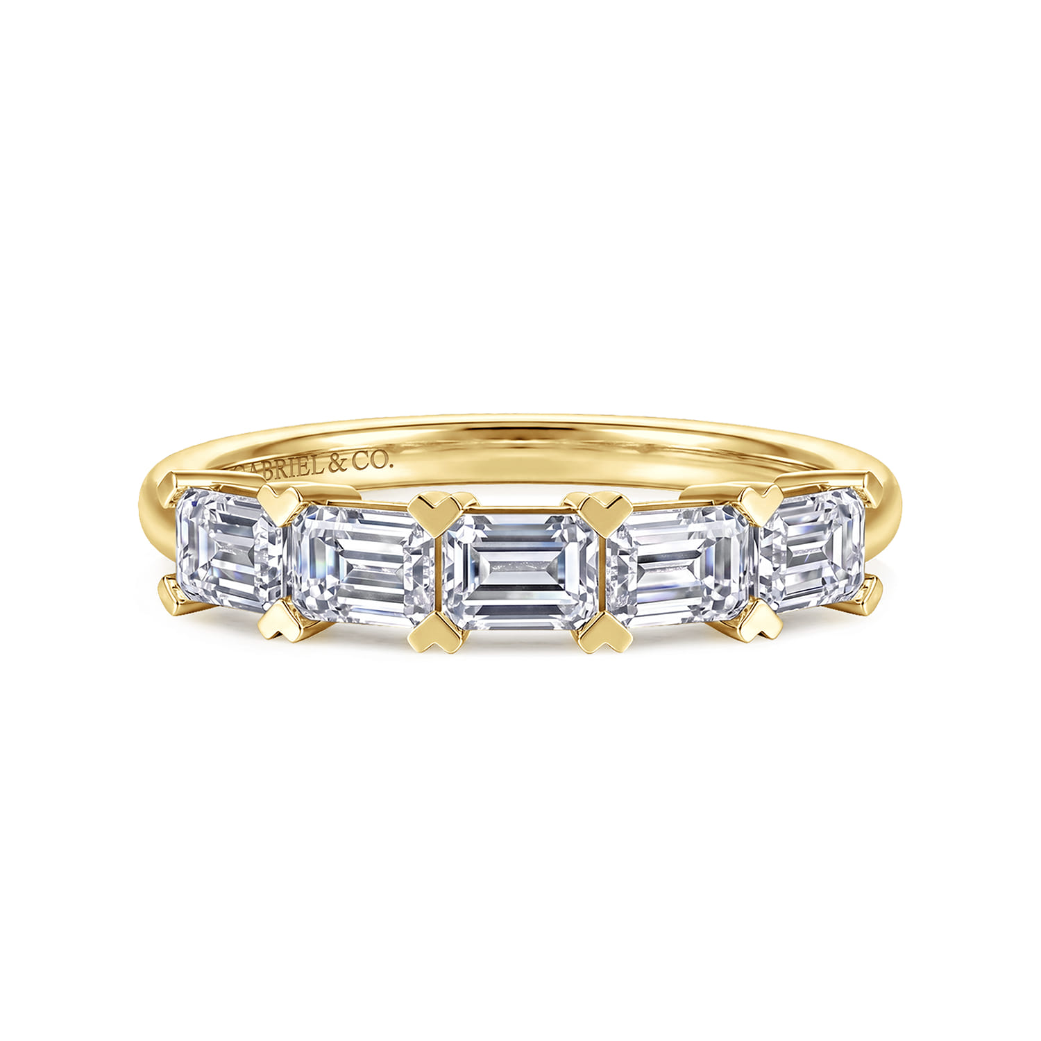 Straight Wedding Ring in 14k Yellow Gold with  Natural Diamond at Gabriel & Co. - Shot 1