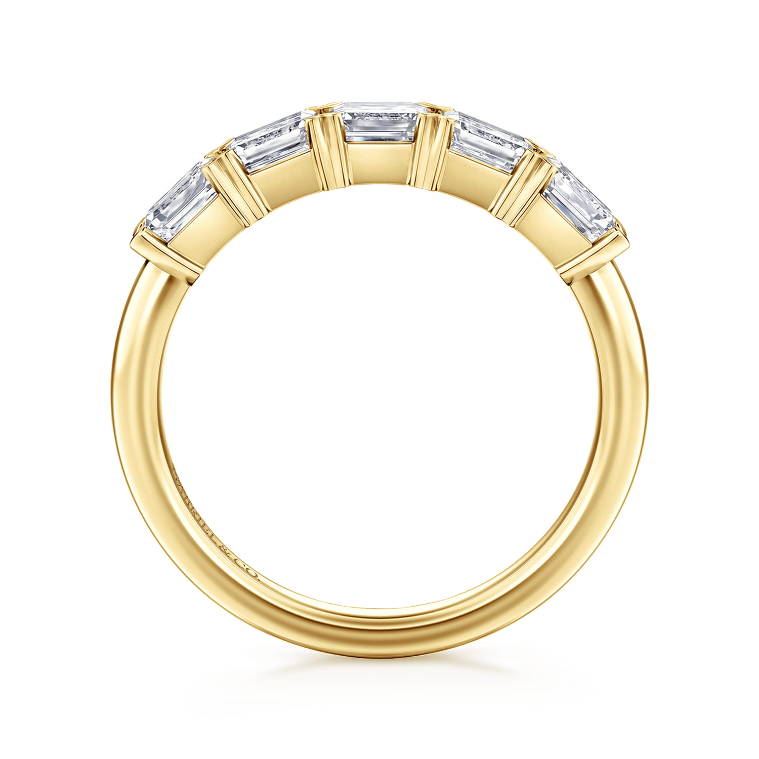 Straight Wedding Ring in 14k Yellow Gold with  Natural Diamond at Gabriel & Co. - Shot 2