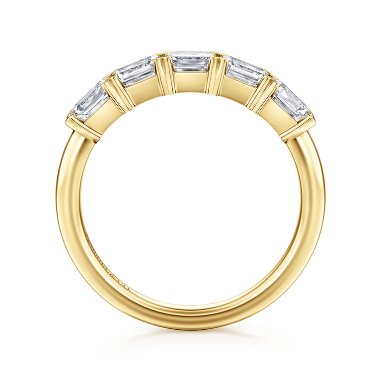 Straight Wedding Ring in 14k Yellow Gold with  Natural Diamond at Gabriel & Co. - Shot 2