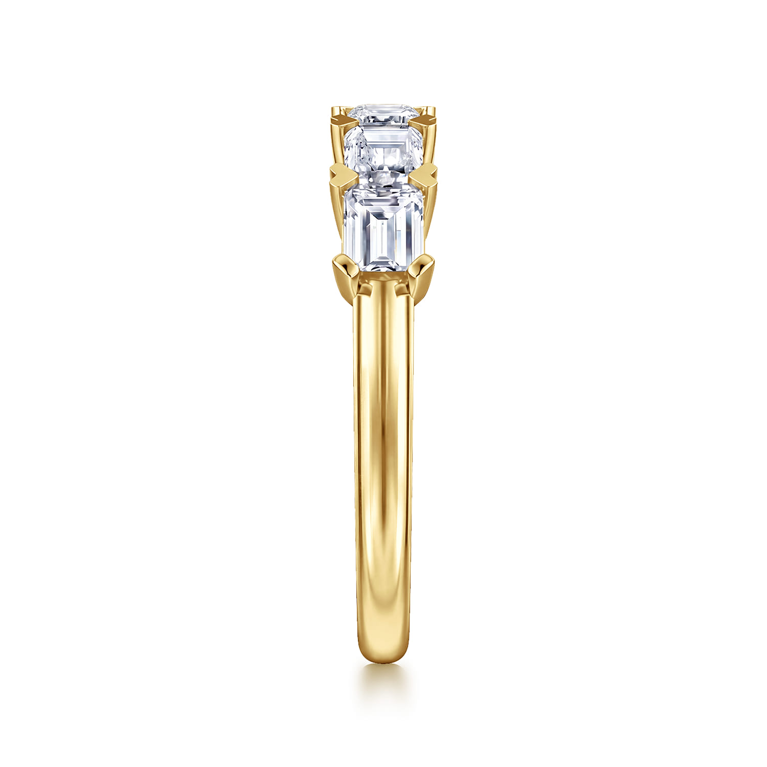 Straight Wedding Ring in 14k Yellow Gold with  Natural Diamond at Gabriel & Co. - Shot 4
