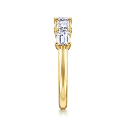 Berta - 14K Yellow Gold Emerald Cut Diamond Anniversary Band