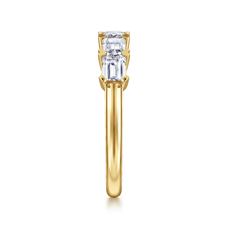 Straight Wedding Ring in 14k Yellow Gold with  Natural Diamond at Gabriel & Co. - Shot 4