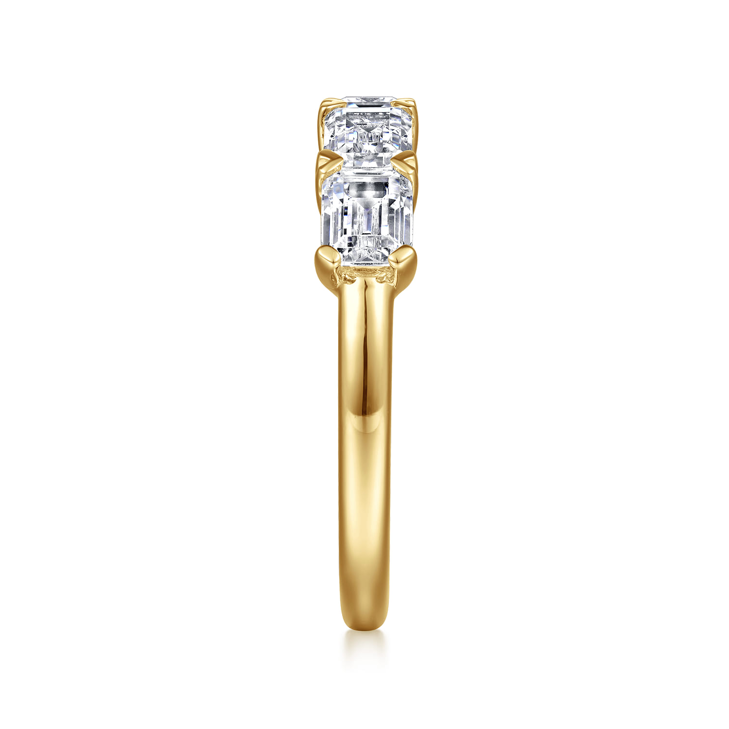 Fancy Wedding Ring in 14k Yellow Gold with Emerald Cut Natural Diamond at Gabriel & Co. - Shot 4