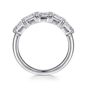 Berta - Platinum Prong Emerald Cut Diamond Anniversary Band